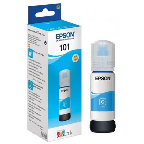 Bouteille d’encre 101 Cyan Epson EcoTank d’origine (C13T03V24A)