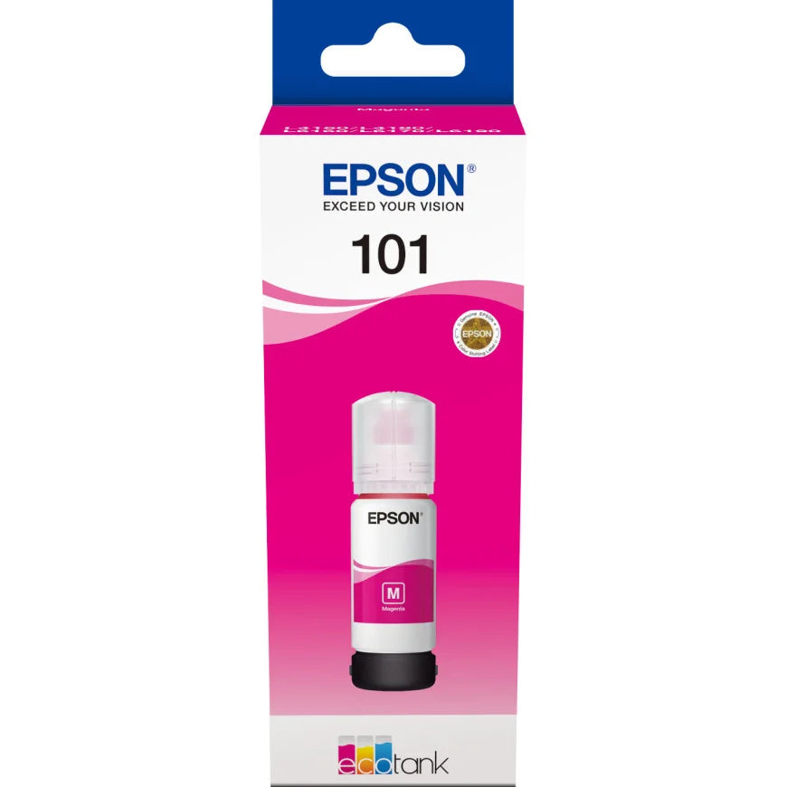 Bouteille d’encre 101 Magenta Epson EcoTank d’origine (C13T03V34A)