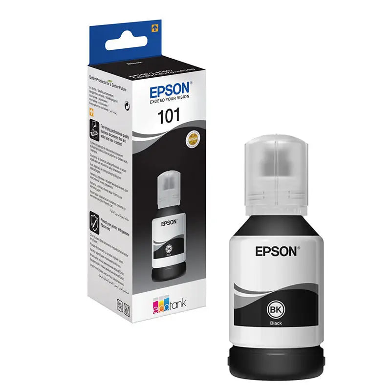 Bouteille d’encre 101 Noir Epson EcoTank d’origine (C13T03V14A)