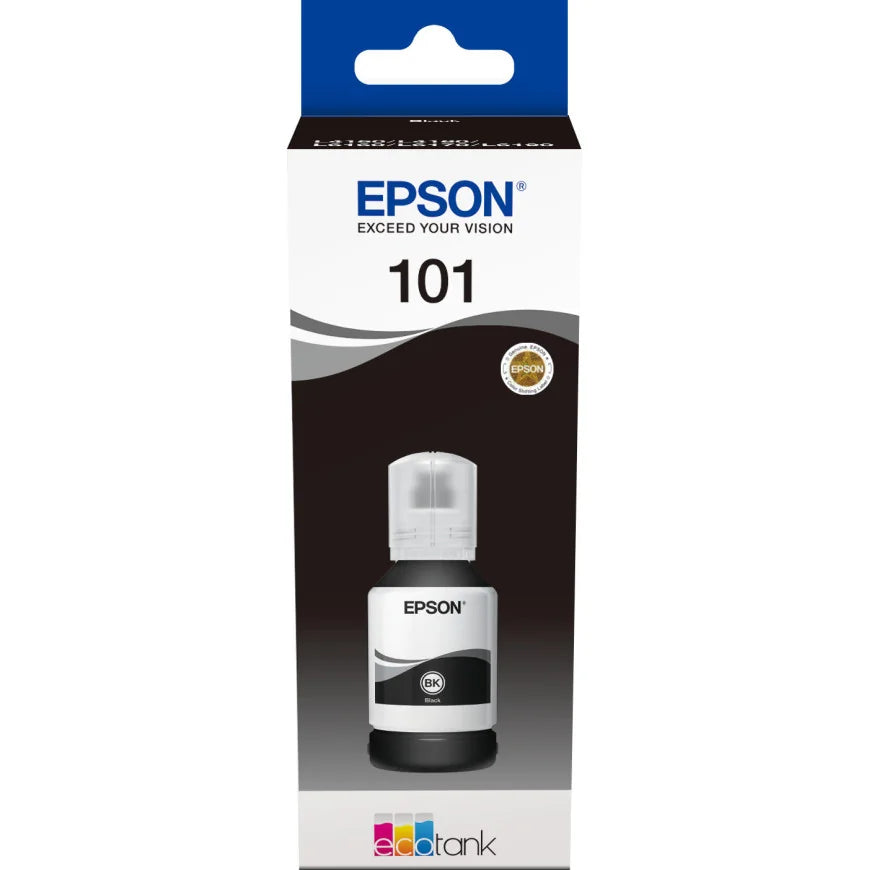 Bouteille d’encre 101 Noir Epson EcoTank d’origine (C13T03V14A)