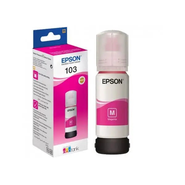 Bouteille d’encre 103 Magenta Epson EcoTank d’origine (C13T00S34A)