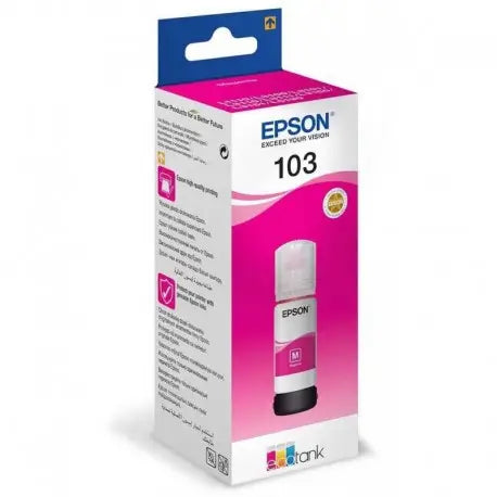 Bouteille d’encre 103 Magenta Epson EcoTank d’origine (C13T00S34A)