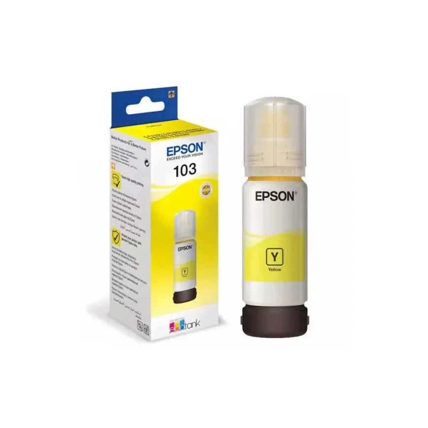 Bouteille d’encre 103 Yellow Epson EcoTank d’origine (C13T00S44A)