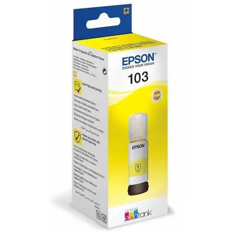 Bouteille d’encre 103 Yellow Epson EcoTank d’origine (C13T00S44A)