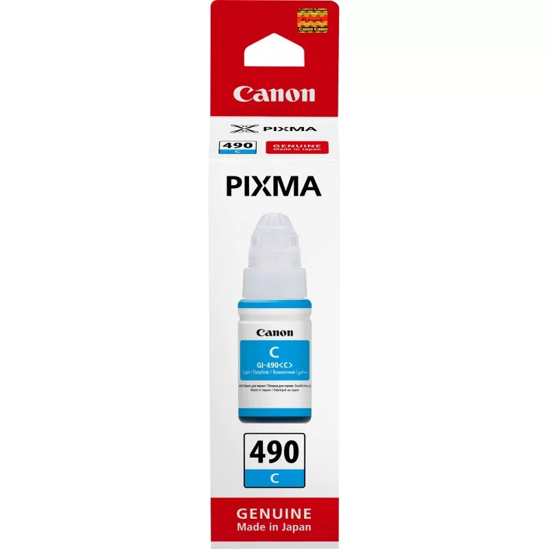 Canon GI-490 C Cyan Bouteille d’encre d’origine (0664C001AB)