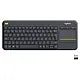 Clavier sans fil avec pavé tactile intégré Logitech Wireless Touch Keyboard K400 Plus Noir (AZERTY, Français)