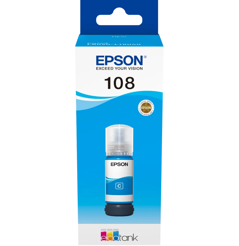 Epson 108 Cyan Bouteille d’encre d’origine (C13T09C24A)