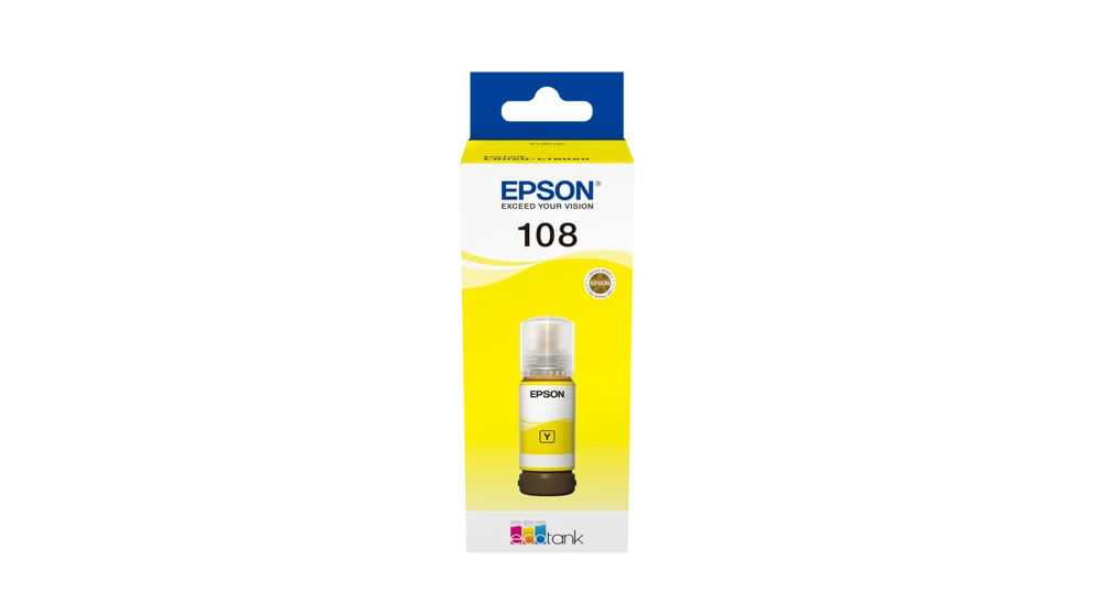 Epson 108 Jaune Bouteille d’encre d’origine (C13T09C44A)