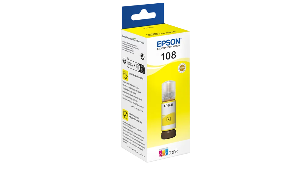 Epson 108 Jaune Bouteille d’encre d’origine (C13T09C44A)