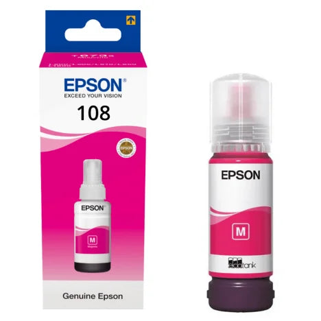 Epson 108 Magenta Bouteille d’encre d’origine (C13T09C34A)