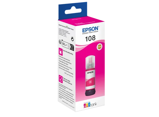 Epson 108 Magenta Bouteille d’encre d’origine (C13T09C34A)