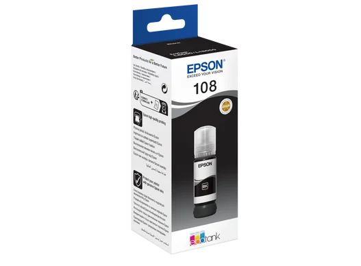 Epson 108 Noir Bouteille d’encre d’origine (C13T09C14A)