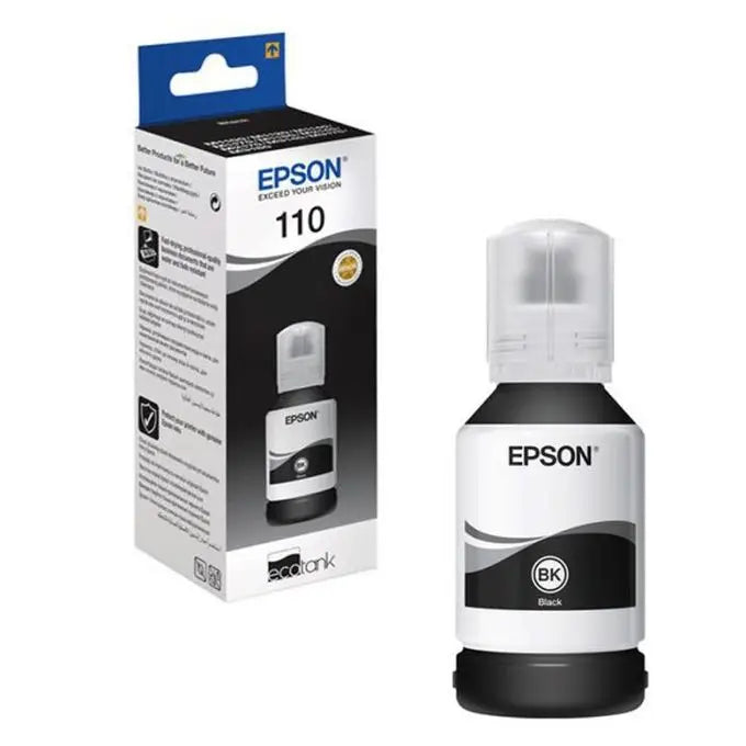 Epson 110 Noir Bouteille d’encre d’origine (C13T03P14A)