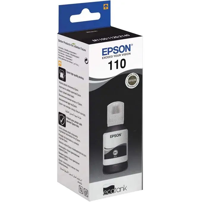 Epson 110 Noir Bouteille d’encre d’origine (C13T03P14A)