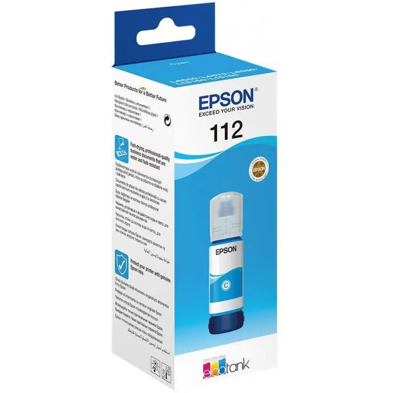 Epson 112 Cyan Bouteille d’encre d’origine (C13T06C24A)