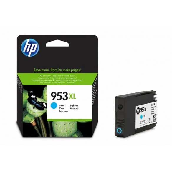 HP 953XL Cyan Cartouche d’encre XL d’origine (F6U16AE)