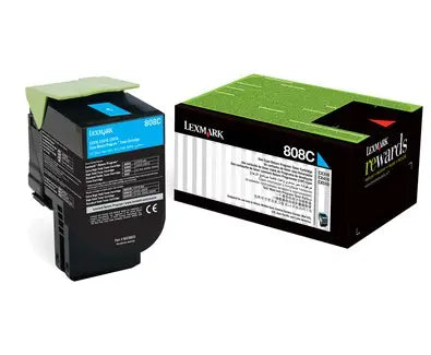 Lexmark 808C Cyan – Toner Lexmark d’origine (80C80C0)