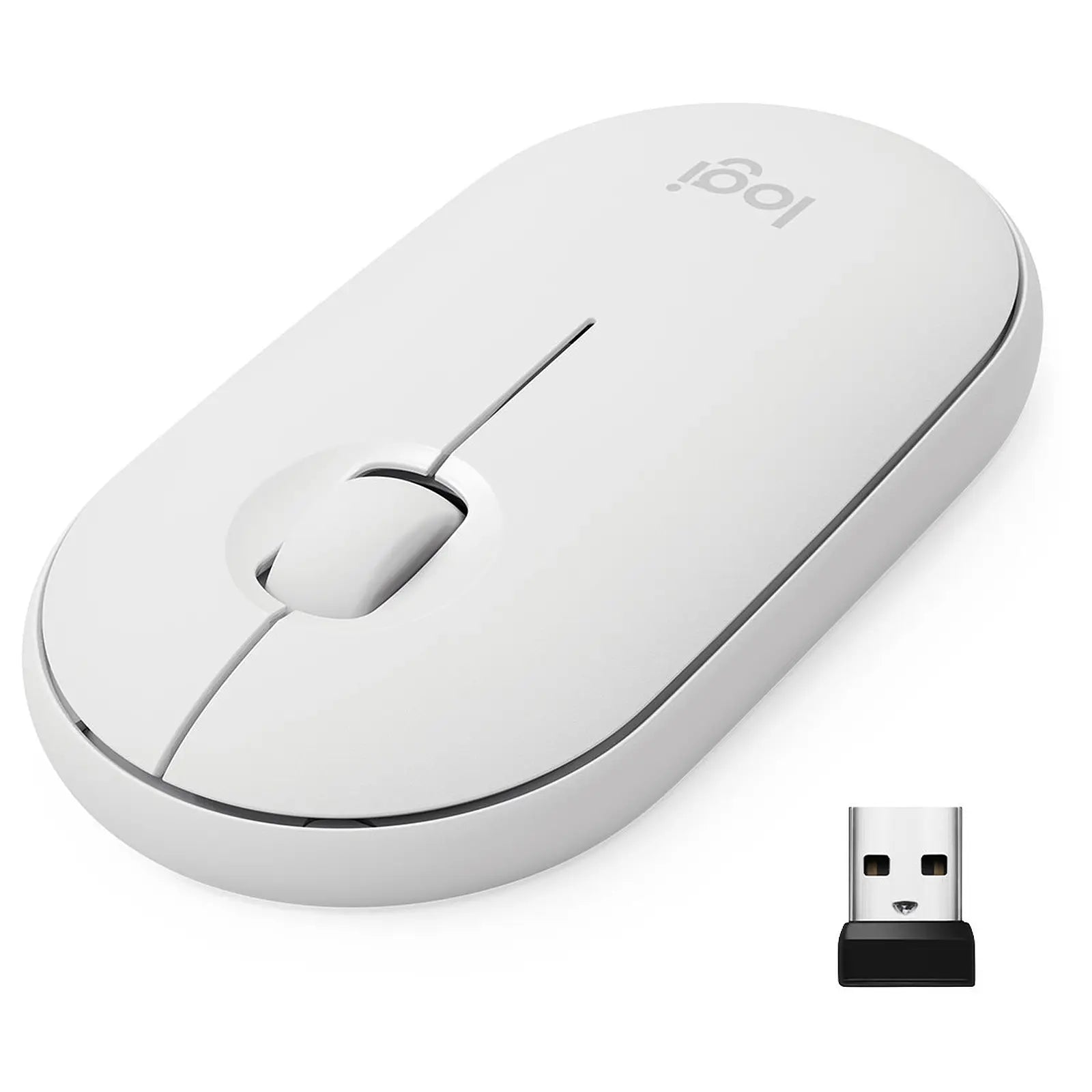 Souris sans fil Logitech Pebble M350 Blanc cassé (910-005716)